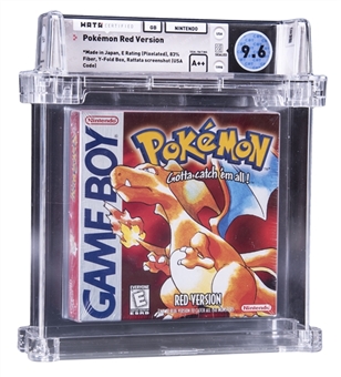 1998 Nintendo Game Boy (USA) "Pokemon Red Version" Rattata Screenshot White ESRB Sealed Video Game - WATA 9.6/A++
